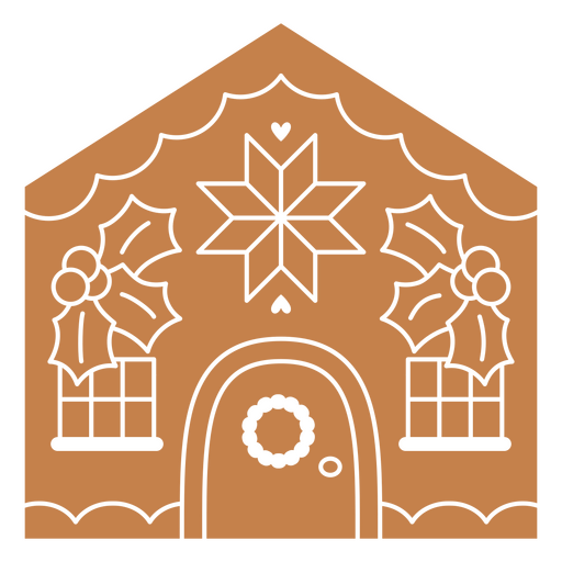 Icono de casa de pan de jengibre marrón Diseño PNG