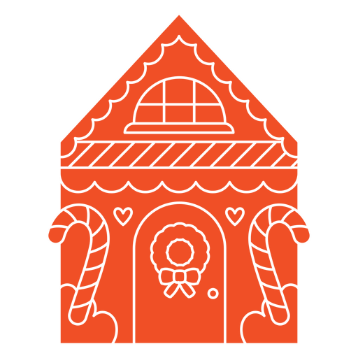 Orangefarbenes Lebkuchenhaus-Symbol PNG-Design