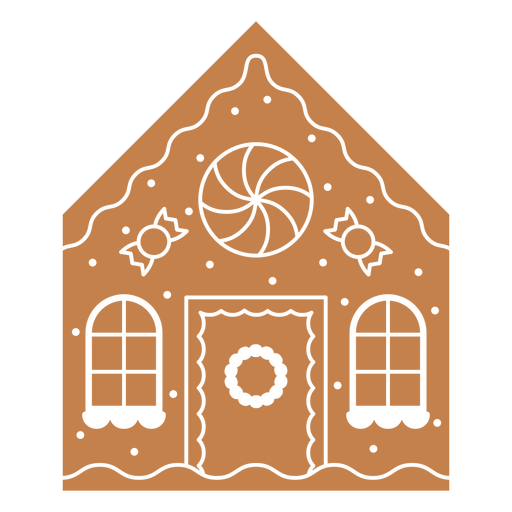 Gingerbread house cut out PNG Design
