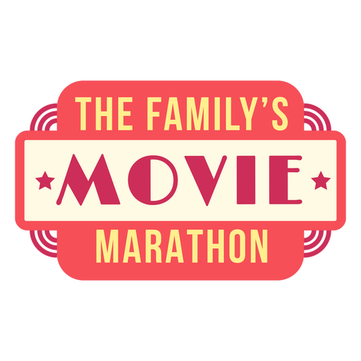 El logo del maratón de películas de la familia. Diseño PNG
