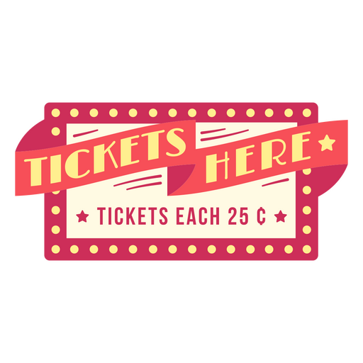 Retro-Karnevalsticket-Schild-Design PNG-Design