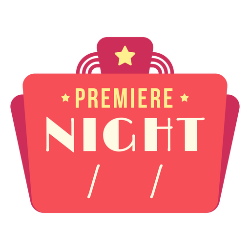 Logotipo de la noche de estreno con estrellas. Diseño PNG
