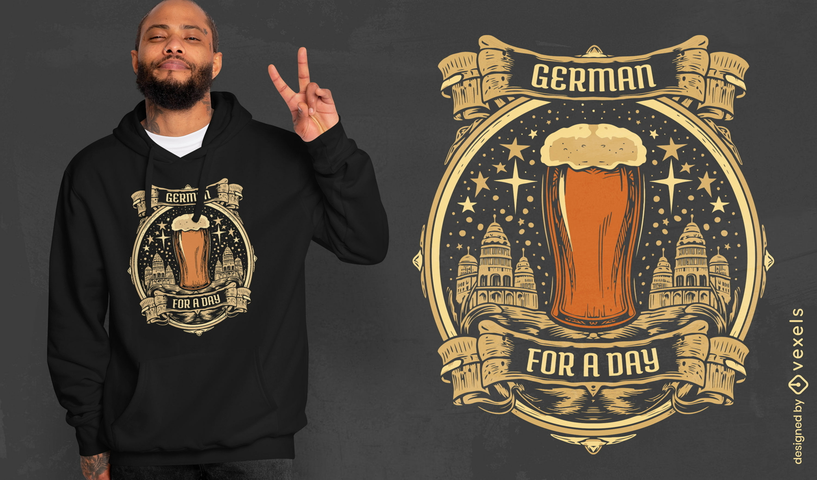 Diseño de camiseta de insignia de Oktoberfest