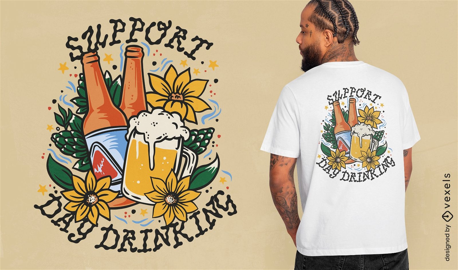 Diseño de camiseta de oktoberfest bebiendo alcohol