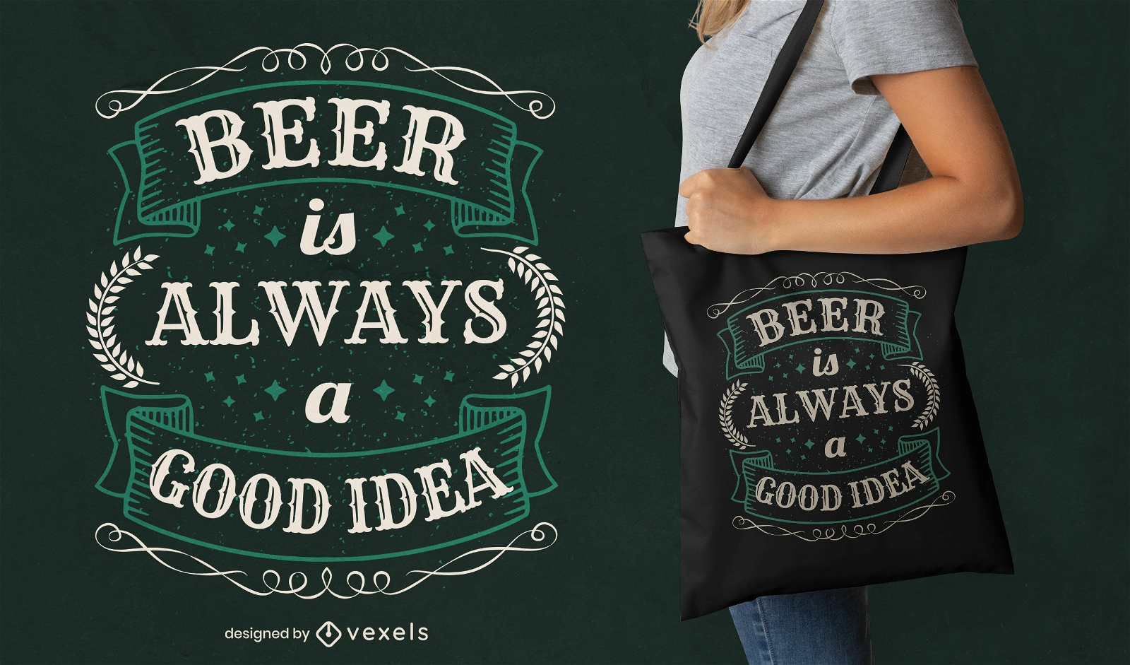 Beer is always a good idea tote bag design