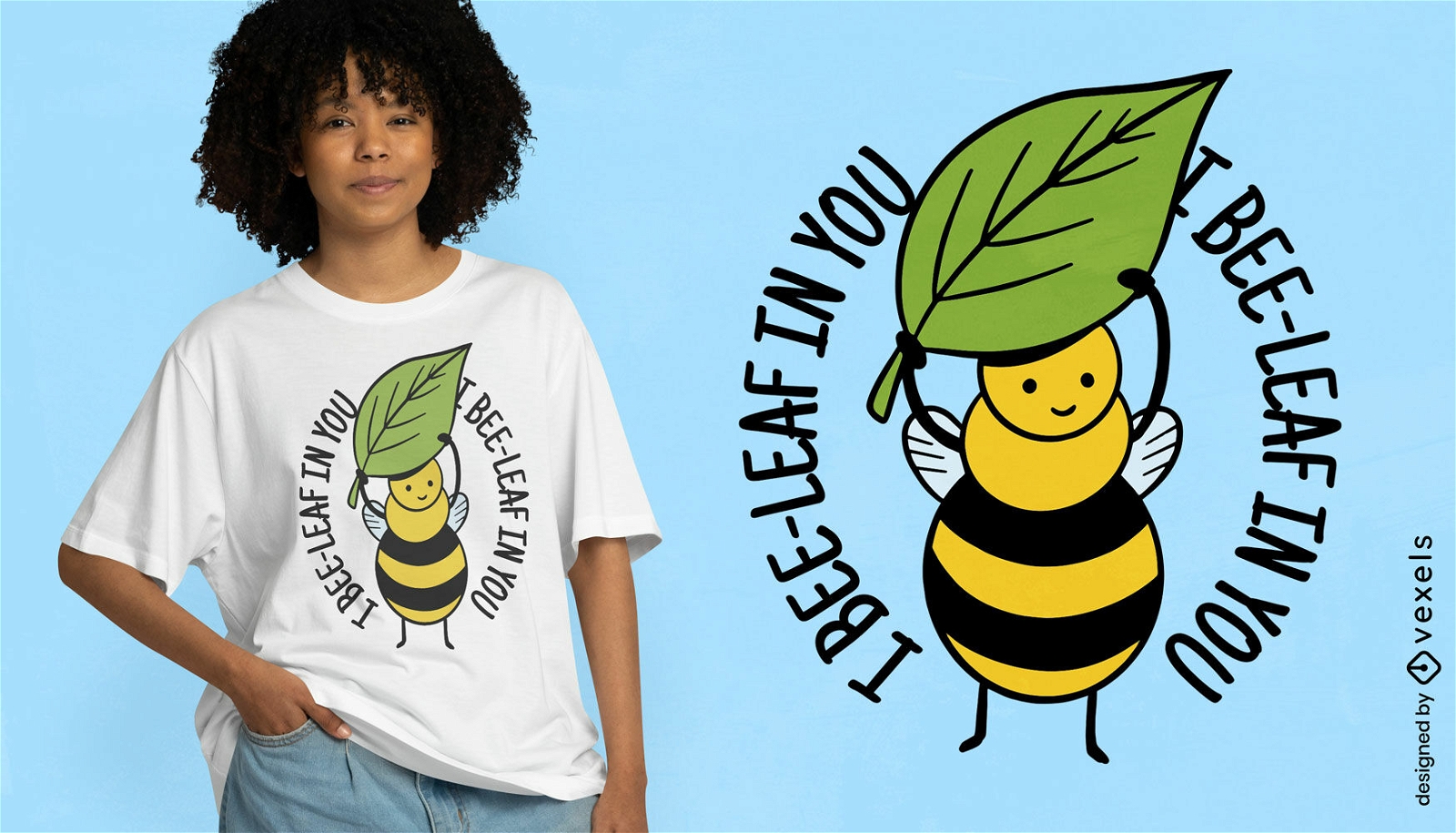 Diseño de camiseta de hoja de abeja en ti.