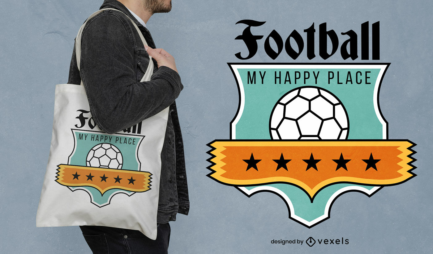 Diseño de bolso de mano con insignia de balón de fútbol