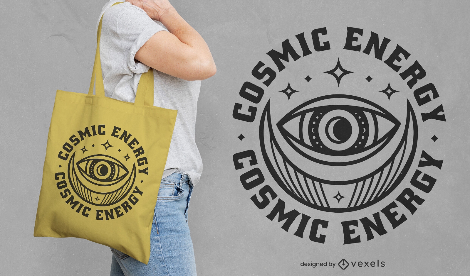 Cosmic and spirituality tote bag design