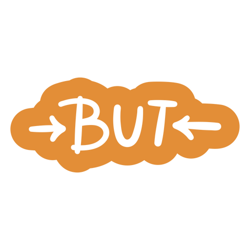 Diseño de texto de burbuja divertido que presenta la palabra "pero" Diseño PNG