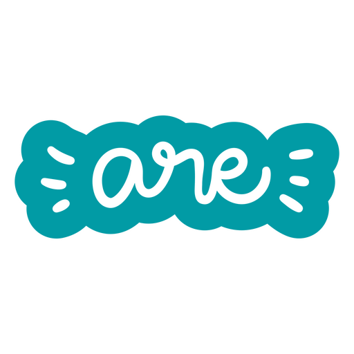 Playful handwritten word art design with the word 'are' PNG Design
