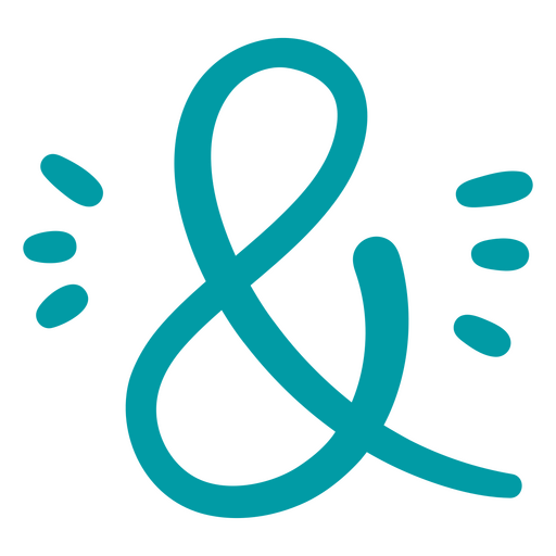 Teal ampersand logo PNG Design