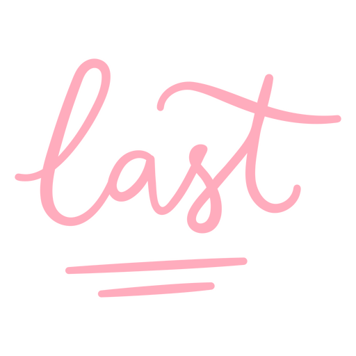 The word last in pink lettering PNG Design