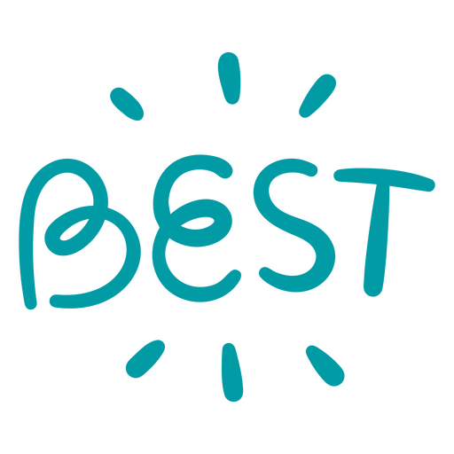 The word best in blue PNG Design