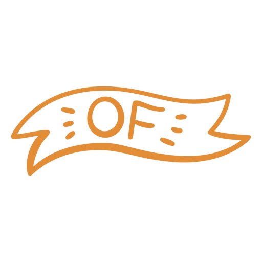 Diseño de pancarta de cinta lúdica con la palabra &#39;of&#39; Diseño PNG