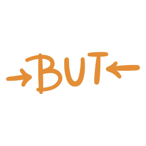 Black background with an orange arrow pointing to the word but PNG Design