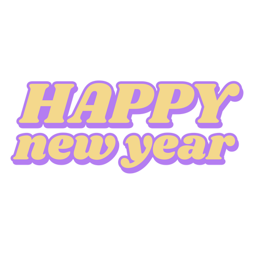 Verspieltes Frohes neues Jahr Typografie-Design PNG-Design