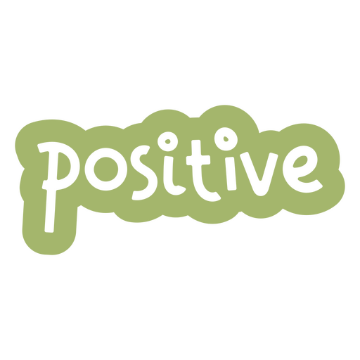 Das Wort positiv in Grün PNG-Design