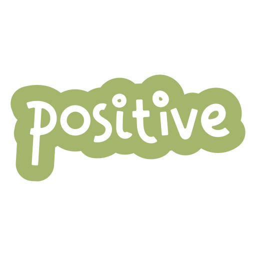 La palabra positiva en verde. Diseño PNG
