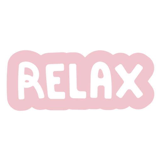 La palabra relajarse en rosa. Diseño PNG