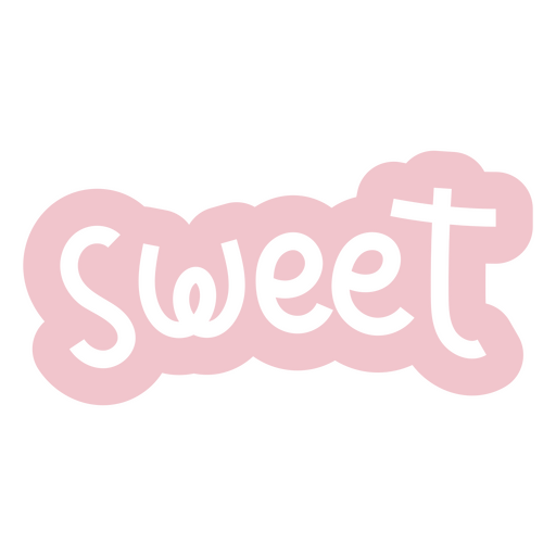 La palabra dulce en rosa. Diseño PNG