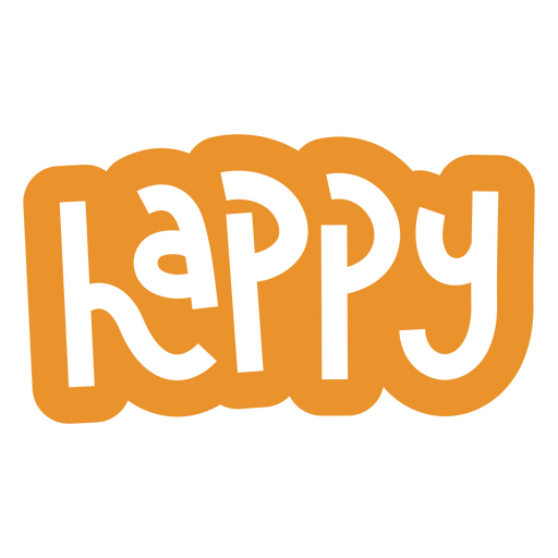 Black background with the word happy on it PNG Design