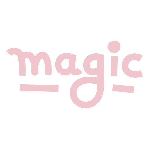 La palabra magia en rosa. Diseño PNG