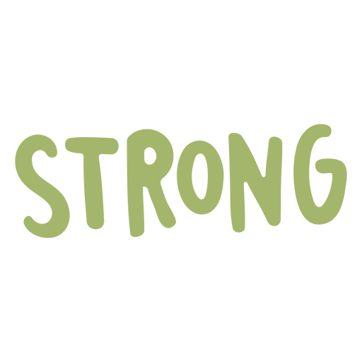 The word strong in green PNG Design