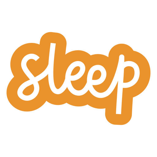 La palabra dormir en naranja. Diseño PNG