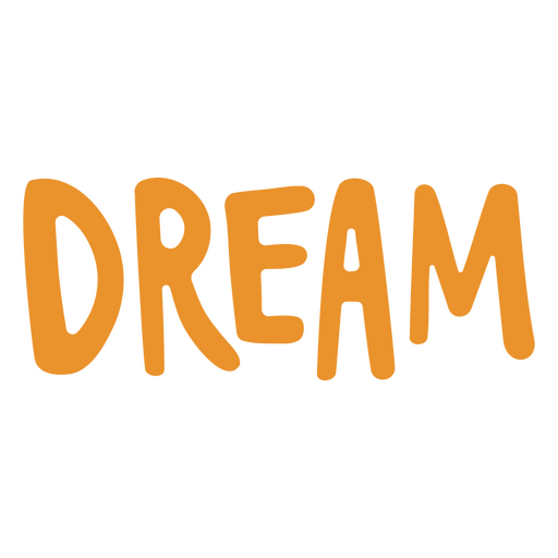 La palabra sueño en naranja. Diseño PNG
