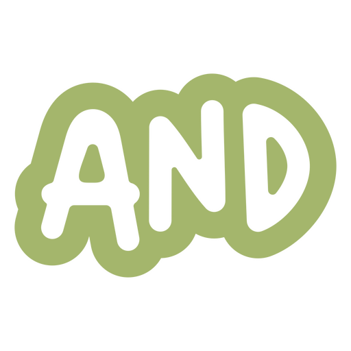 Verspieltes Wortkunst-Design mit dem Wort ?und? PNG-Design