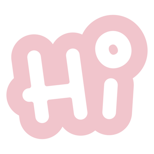 Pink and black logo with the word hi PNG Design