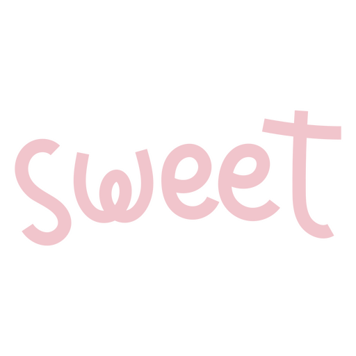 La palabra dulce escrita en rosa. Diseño PNG