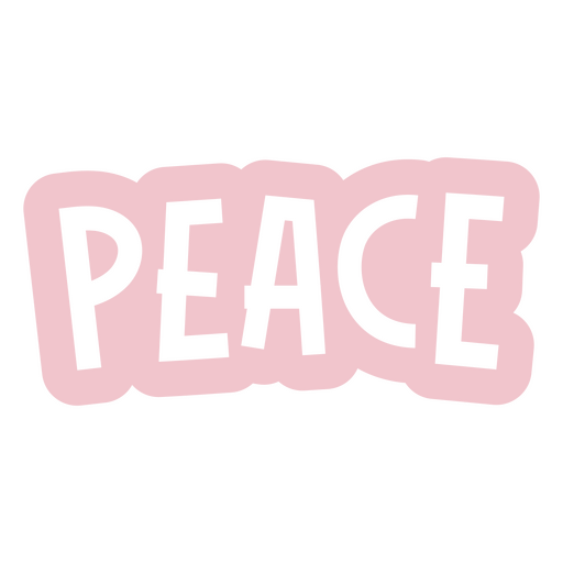 Pegatina rosa con la palabra paz Diseño PNG