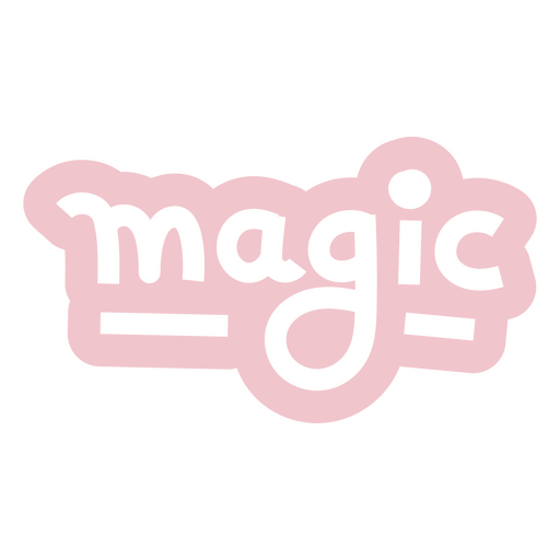 Rosafarbenes Logo mit dem Wort Magie darauf PNG-Design