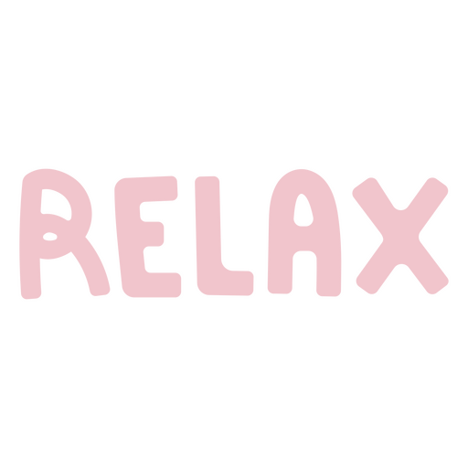 La palabra relajarse escrita en rosa. Diseño PNG