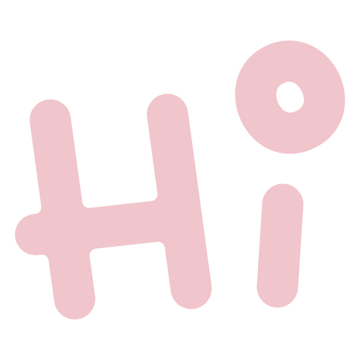 The word hi in pink PNG Design