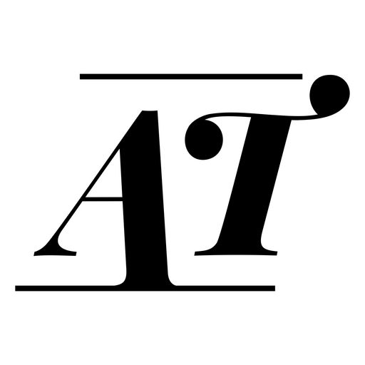 Design elegante de monograma com a e t estilizados Desenho PNG
