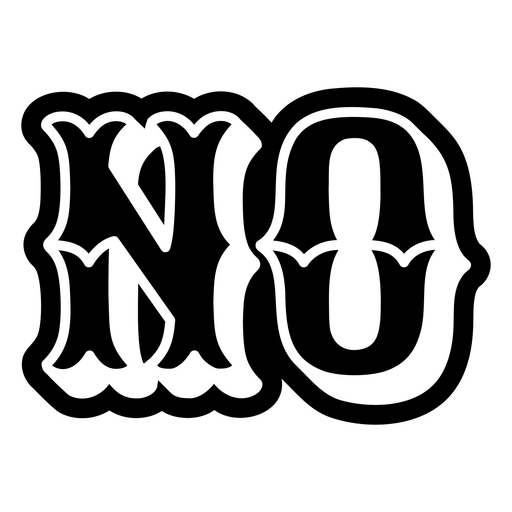 Bold text design featuring the word 'no' PNG Design