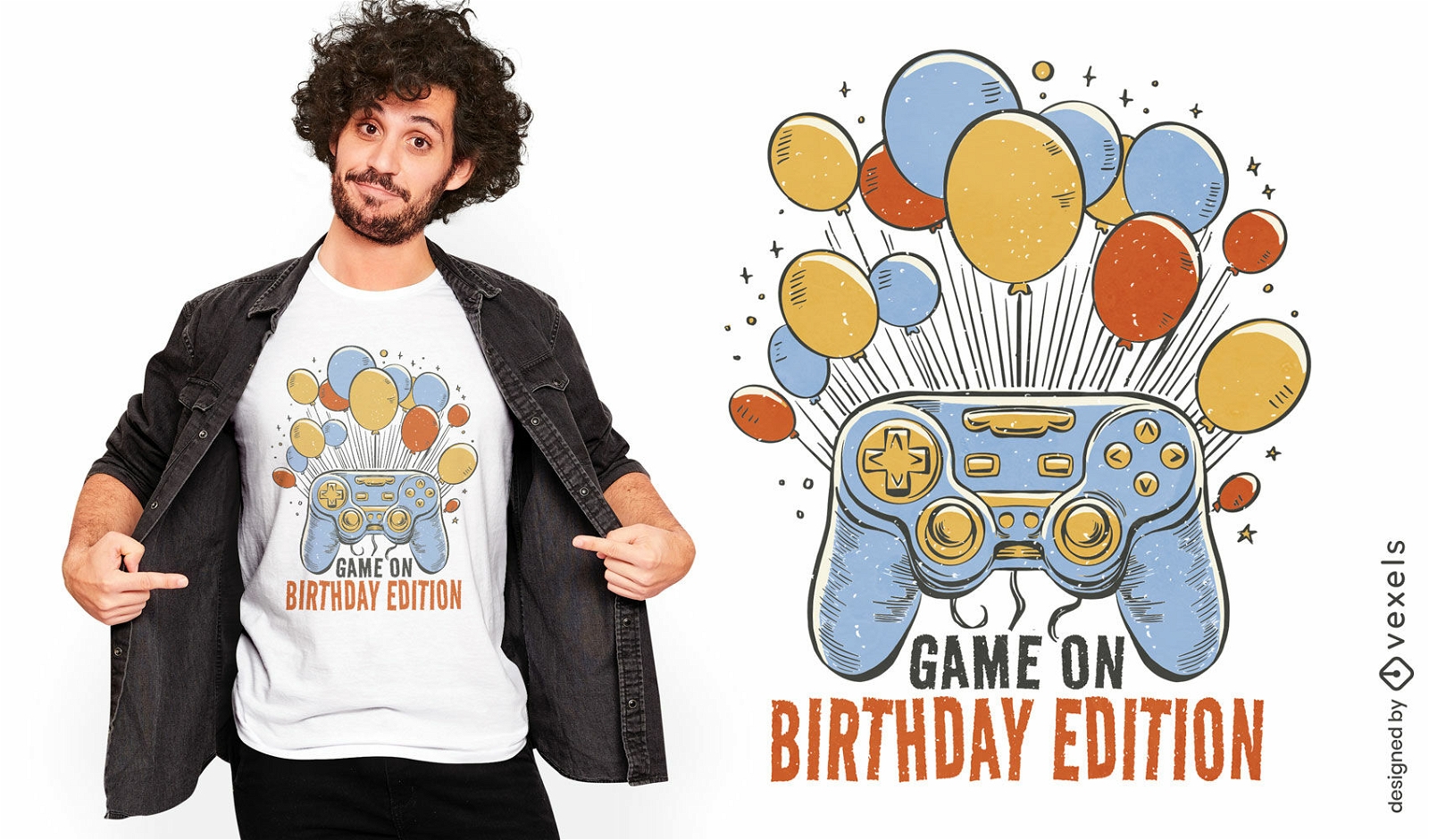 Game on birthday t-shirt design