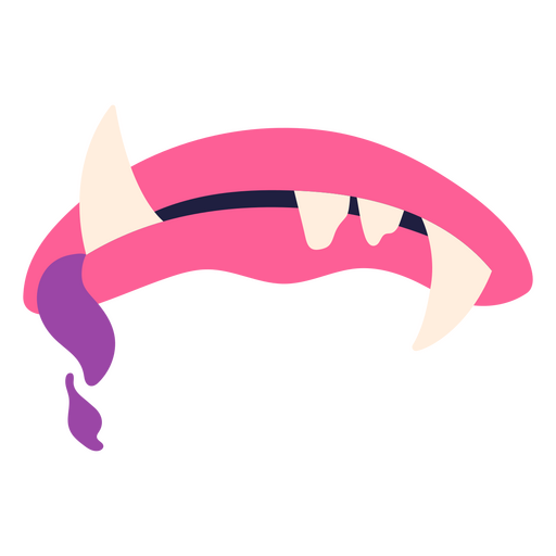 Image of a pink and purple mouth with teeth PNG Design