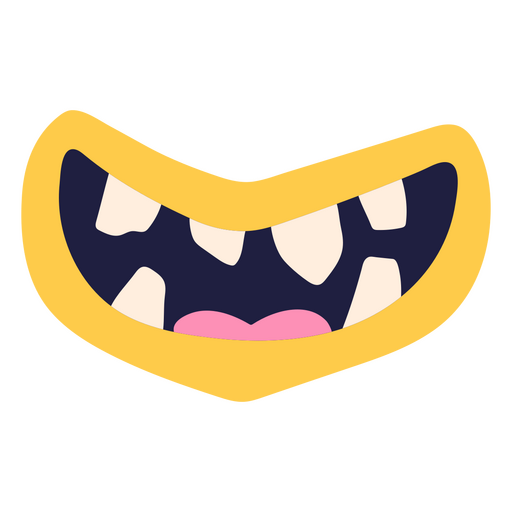Cartoon mouth with teeth PNG Design