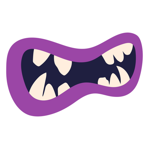 Design divertido de boca de monstro Desenho PNG