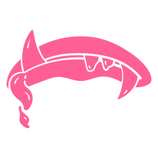 Tibur?n rosa con dientes Diseño PNG