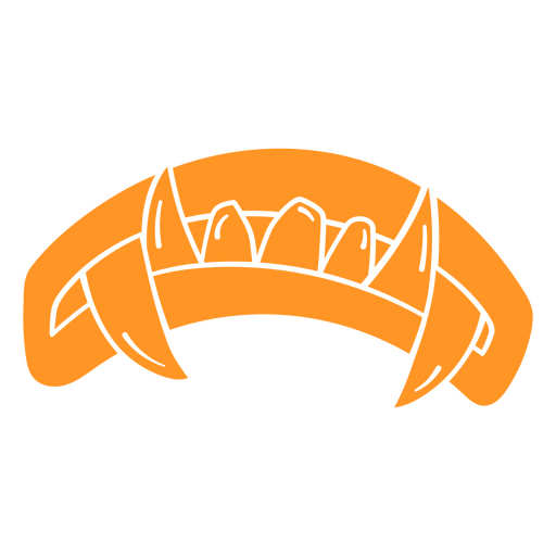 Boca de monstro laranja com dentes Desenho PNG