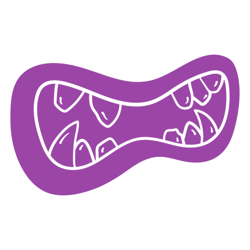 Purple monster with teeth PNG Design