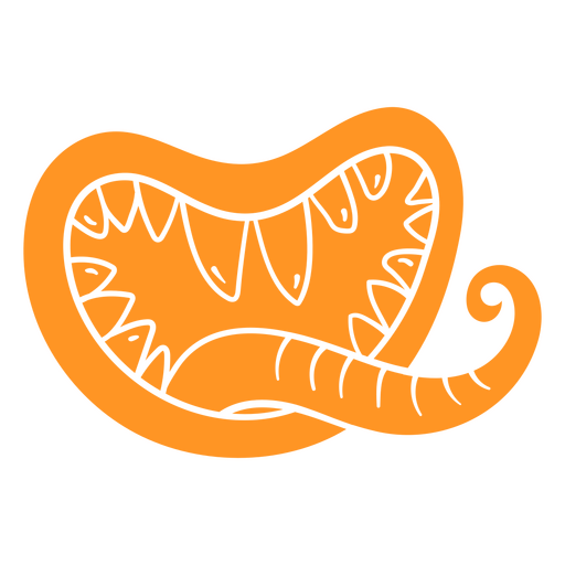 La boca del monstruo naranja Diseño PNG