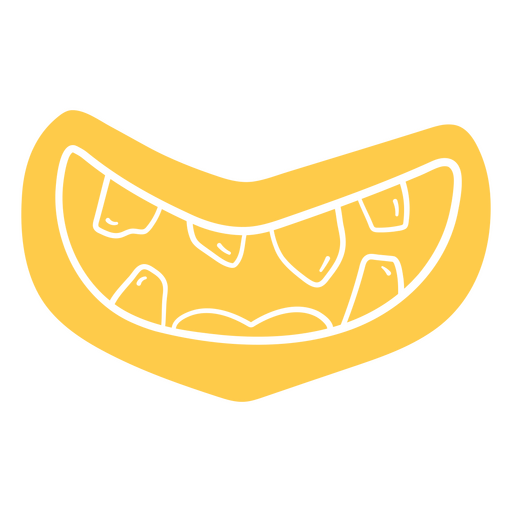 Boca amarela com dentes Desenho PNG