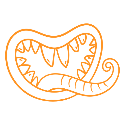 La boca del monstruo naranja Diseño PNG