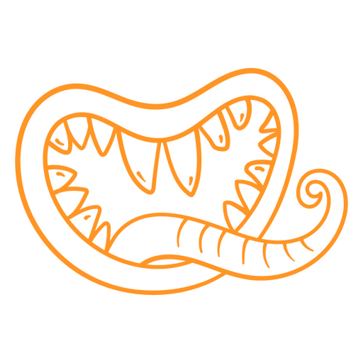 Orange monster's mouth PNG Design