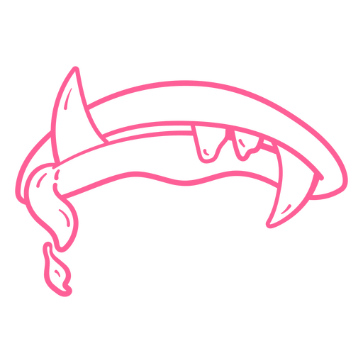 Pink neon sign with a shark's head on it PNG Design